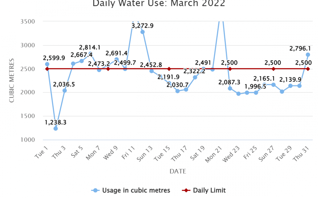 Daily Water Use: March 2022