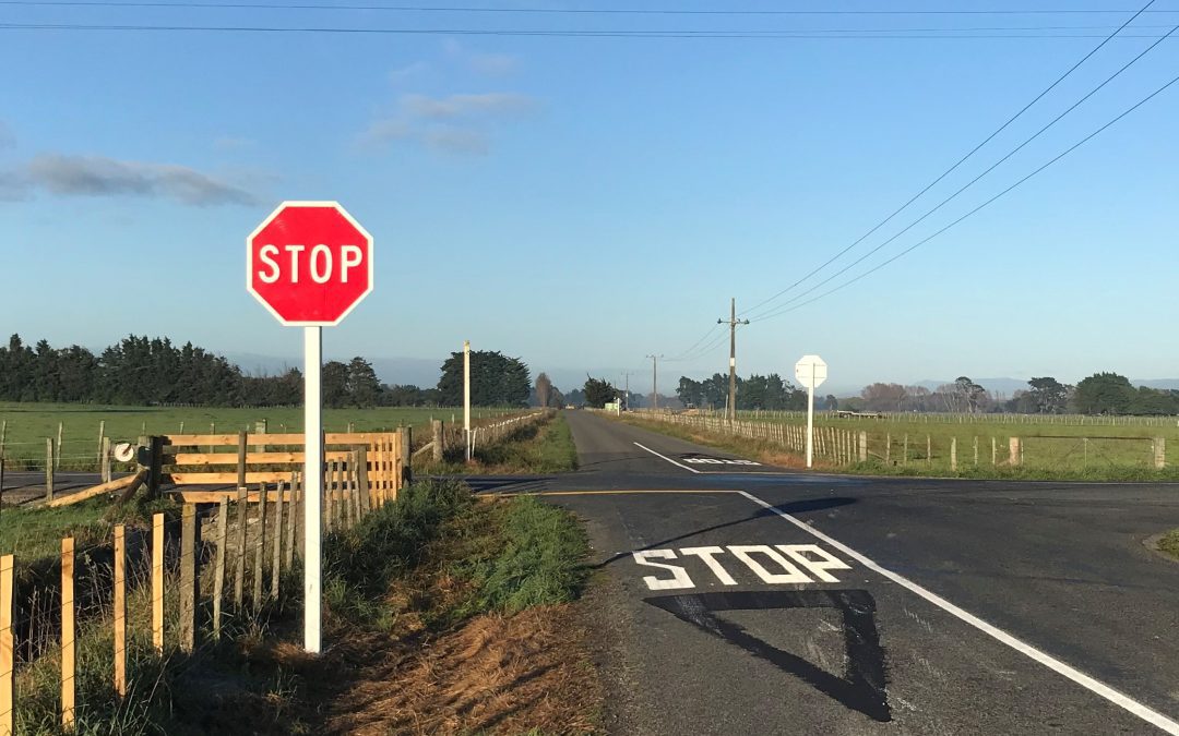 A new stop sign at the Moreton Rd and Rutland Rd junction in Carterton.