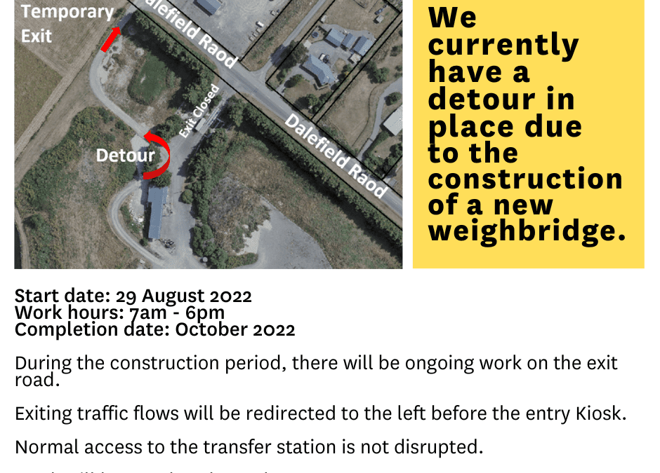 Detour in place due at the Transfer Station