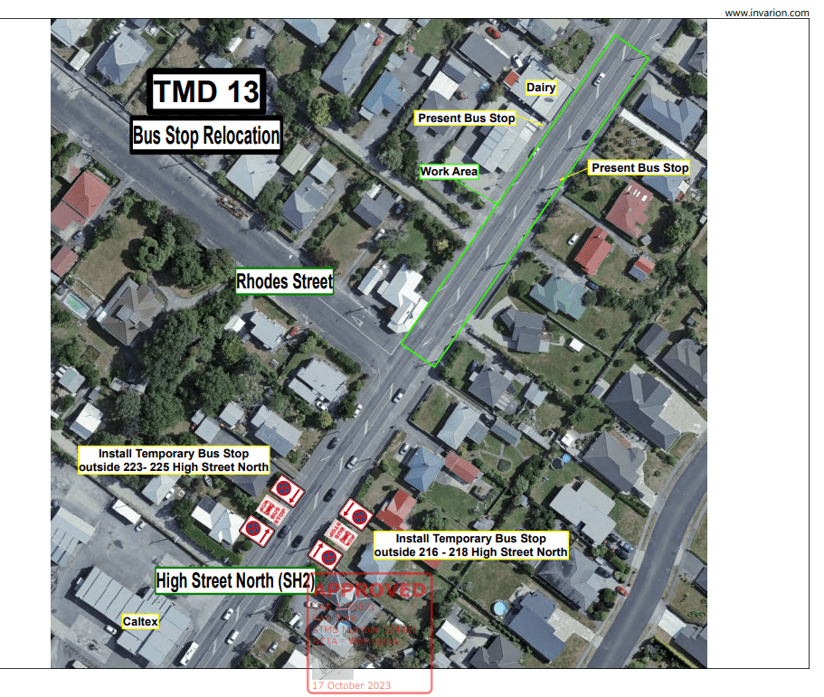 Temporary Bus stops