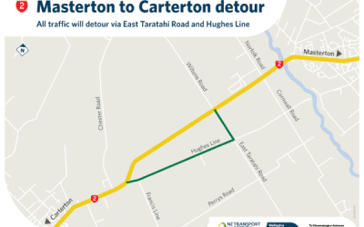 Road repairs: SH2, Masterton to Carterton, from Sunday 15 December