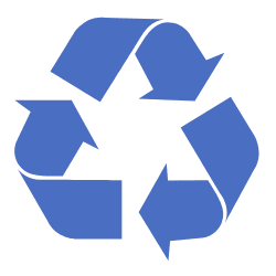 blue recycling logo