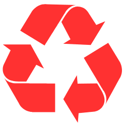 red recycling logo