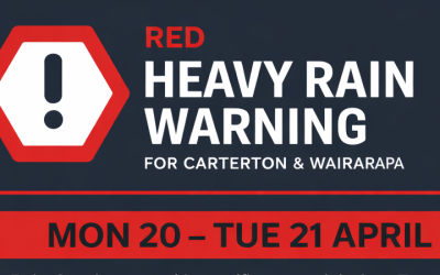 UPDATED: Monday 20 April, 8pm. Heavy Rain & Wind